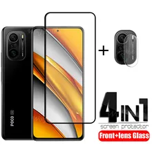 

4-in-1 For Xiaomi Poco F3 Glass For Poco F3 Tempered Glass HD Flim Protective Full Cover Screen Protector For Poco F3 Lens Glass
