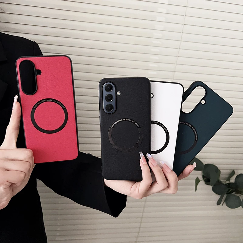 Premium Magnetic PU Leather Protective Case with Wireless Charging Compatibility