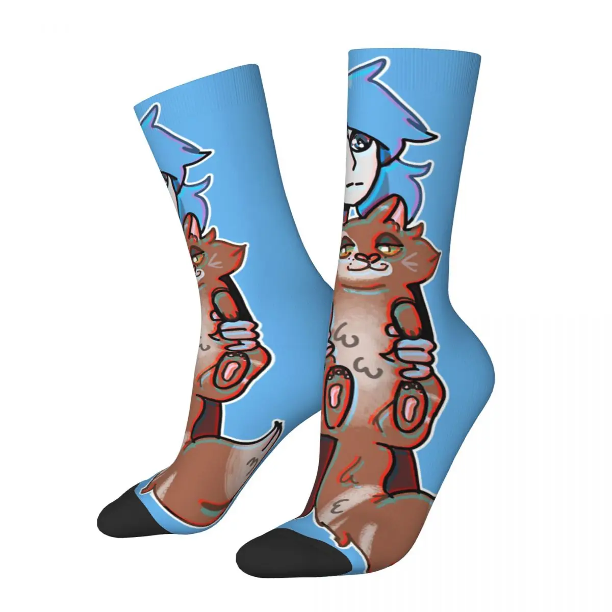 

Funny Crazy Sock for Men With Gizmo Hip Hop Harajuku Sally Face Game Happy Quality Pattern Printed Boys Crew compression Sock