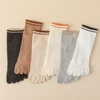 3/5 Pairs Women Five Finger Socks High Quality Cotton Toe Socks Autumn Spring Sports Athletic Ankle Socks with Five Finger 6