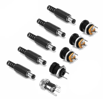 DC 전원 커넥터 암수 잭 소켓 나사 너트 패널 마운트 어댑터, 배럴 플러그, 5.5mm, 2.1mm, 2.5mm, 3.5mm, 1.35mm, 3A, 5V, 12V