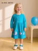 New autumn girls' dresses, animal embroidered children's princess skirts and knitted cotton children's skirts