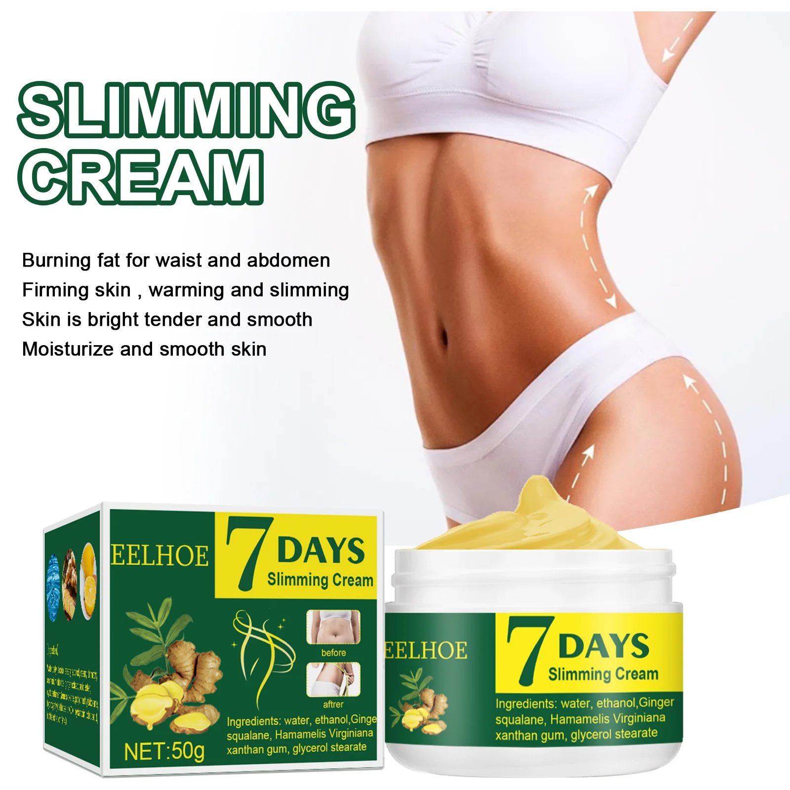 

Natural Anti Cellulite Weight Loss Slimming Cream Promotes Fat Burning Create Beautiful Curve Anti-wrinkle Body Whitening Cream