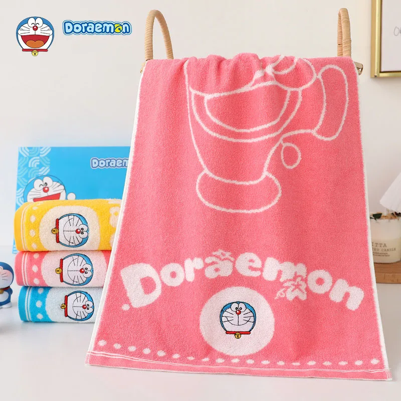 

Банное полотенце Doraemon Kawaii, 100% хлопок, влагопоглощение, быстросохнущее Хлопковое полотенце, бытовое мультяшное детское полотенце
