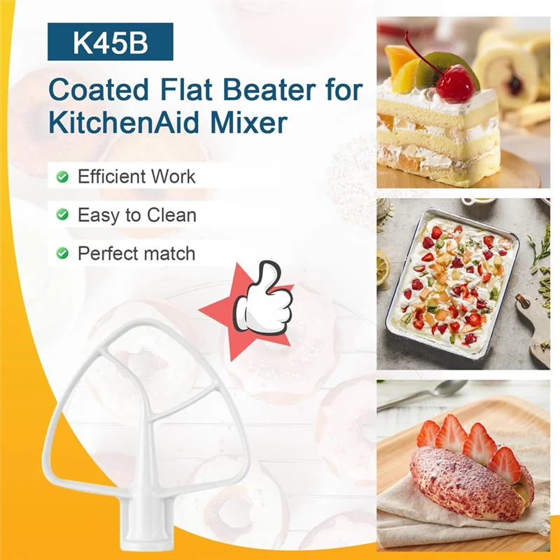 B89B-K45B Coated Flat Beater For Kitchenaid Mixer, For Kitchen Aid Mixer Accessory Kitchenaid Mixer Attachments Kitchenaid
