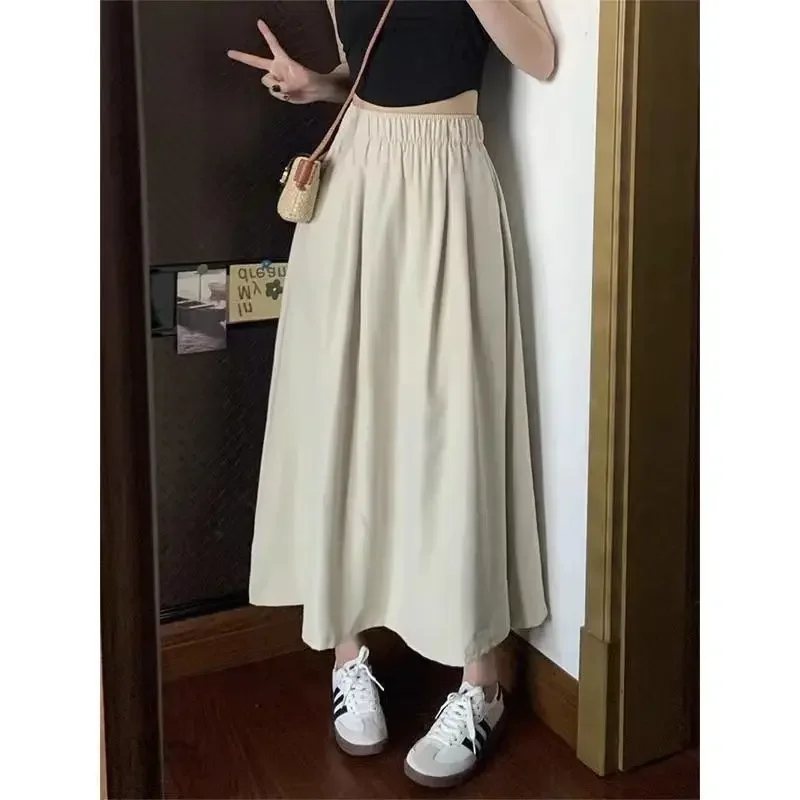 thumbnail image 1 of Falda holgada de cintura alta y pierna ancha para mujer, nueva falda acampanada de verano 2024, moda femenina pequeña, 1 of 5