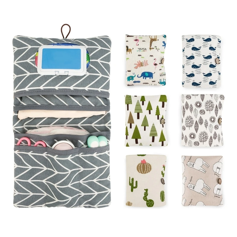 

77HD Collapsible Diaper Storage Lightweight and Portable Nappy Bag with Strap Foldable Design Essential Travel Gear