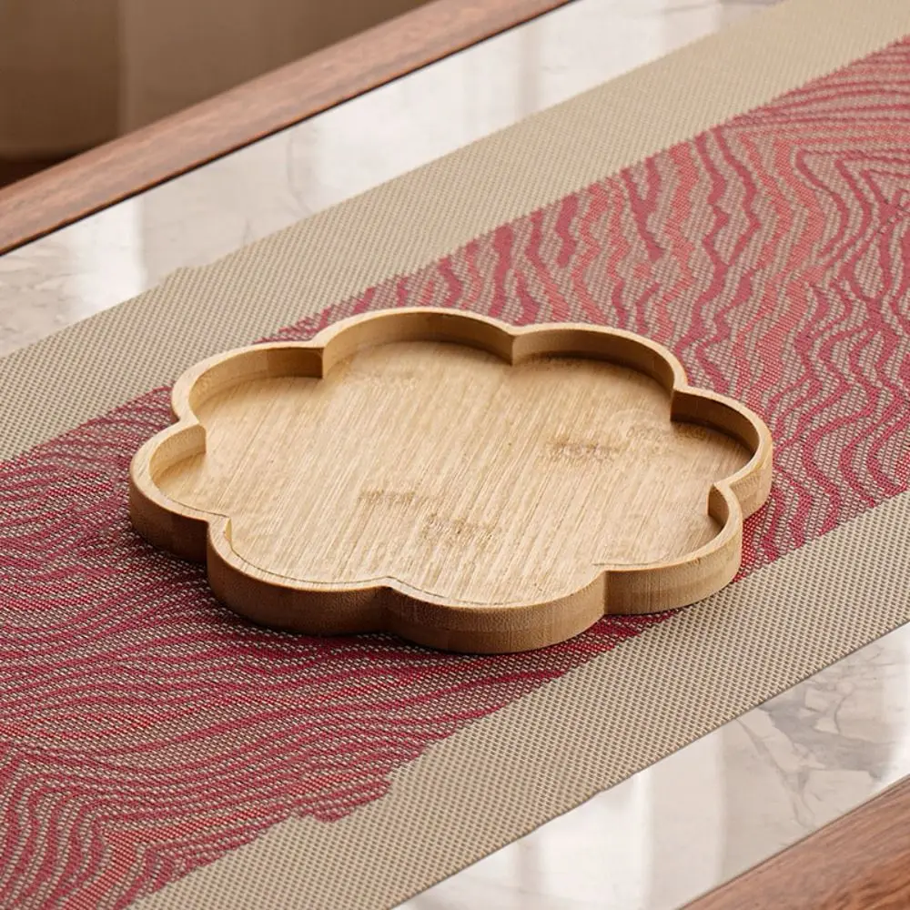 Round Wooden Divided Fruit Tray Nut Platter Handcrafted Snacks Server Dish Wooden Multi-cell Fruit Snack Plate 4