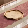 Round Wooden Divided Fruit Tray Nut Platter Handcrafted Snacks Server Dish Wooden Multi-cell Fruit Snack Plate 4