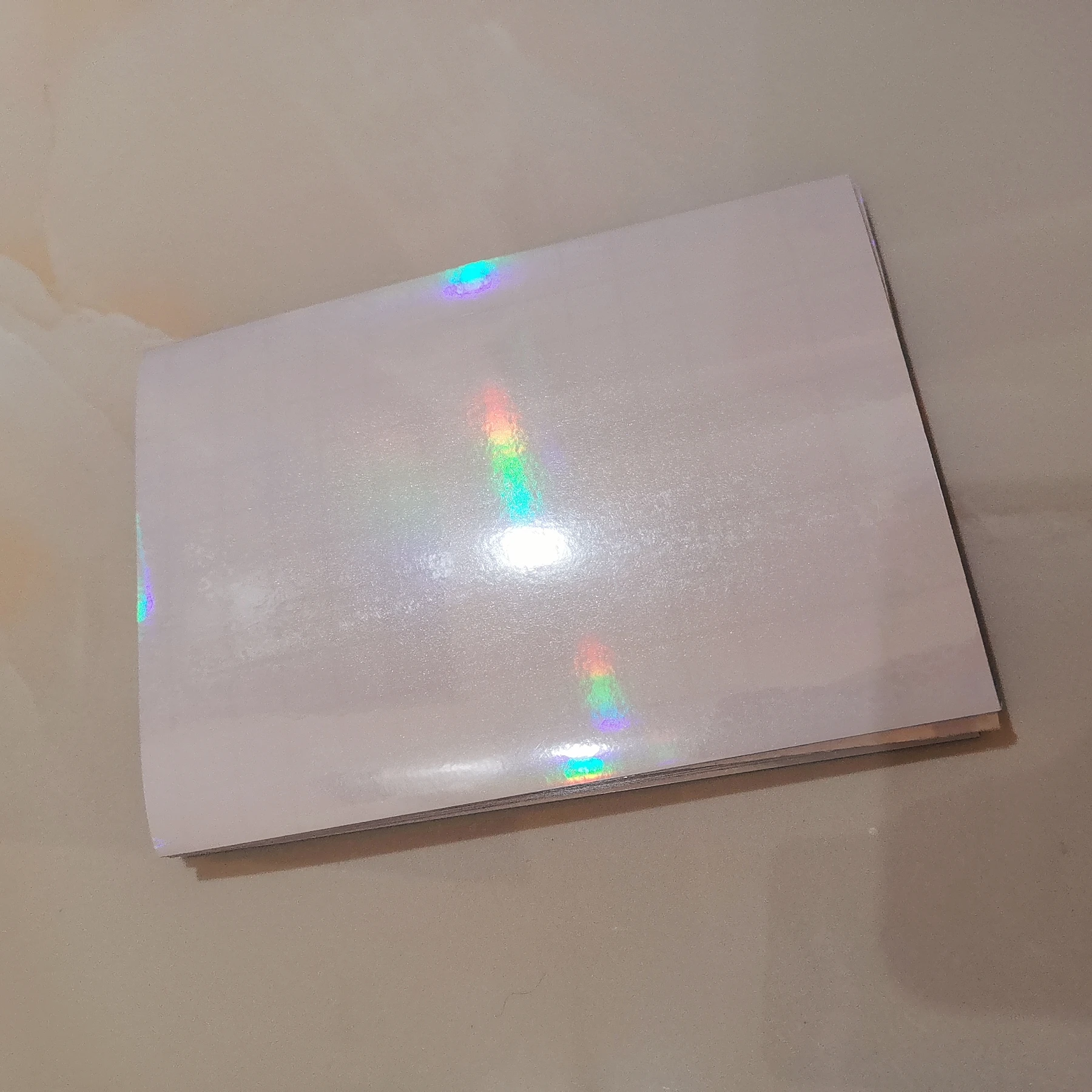 Transparen Plain 50 Sheets/ Bag Holographic Matched Adhesive Film Backside 150 X 105MM Cold Laminating On Photo DIY Package Card
