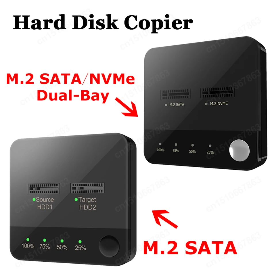 NVMe M.2 デュプリケーター デュアルベイ オフライン クローン 10Gbps USB C USB A - NVME ドッキングステーション M.2 SSD M キーハードドライブエンクロージャ : NVMe M.2 デュプリケーター デュアルベイ オフライン