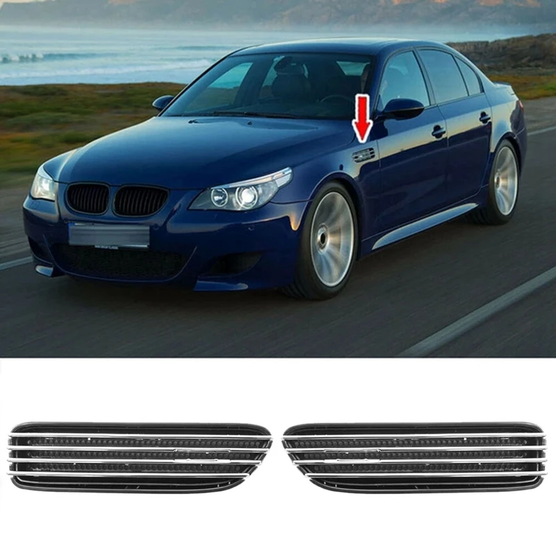 

2Pcs Car Air Flow Side Fender Vents Mesh Grill Grille For BMW E60 M5 E61 E39 E90 M3 E90