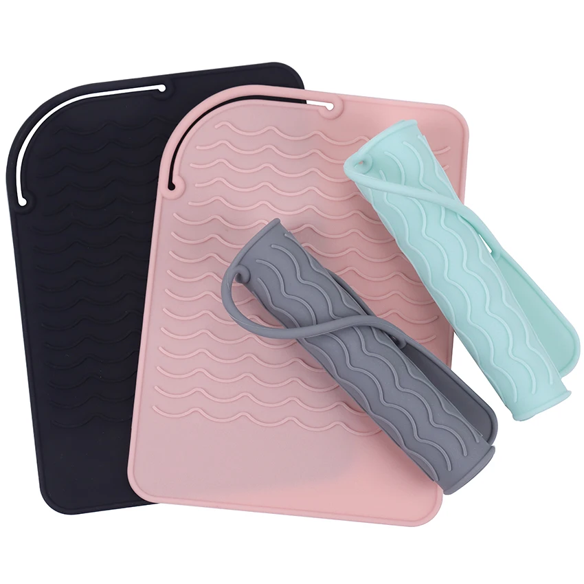 Silicone Heat Resistant Mat Pouch for Curling Iron Hair Professional  Styling Tool Anti-heat Mats for Hair Straightener Curling