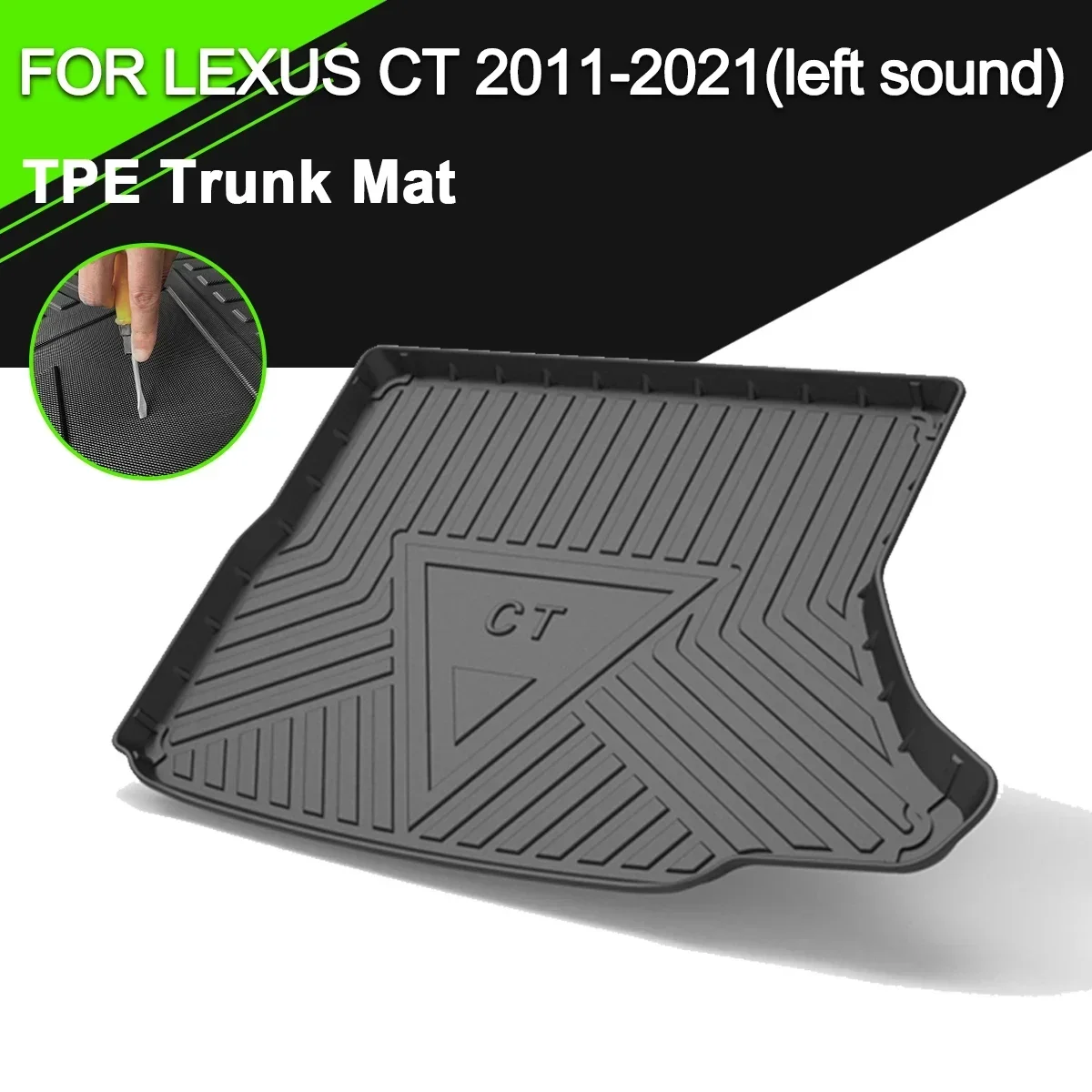 

Car Rear Trunk Cover Mat TPE Waterproof Non-Slip Rubber Cargo Liner Accessories For LEXUS CT 2011-2021 Left Sound