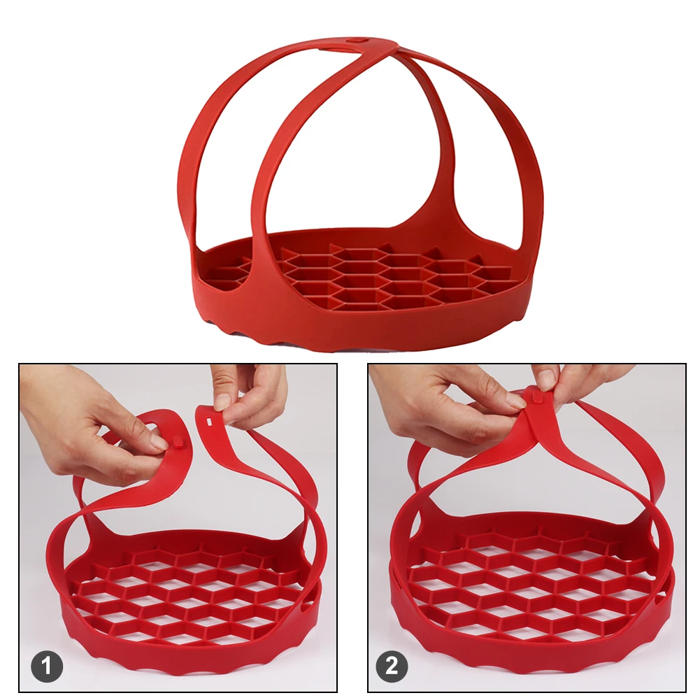 Steamer Basket Steamer Rack Silicone Steamer Basket Instant Pot and Other Pressure Cookers Bakeware Pan Sling Lifter Egg Rack and Roasting Rack