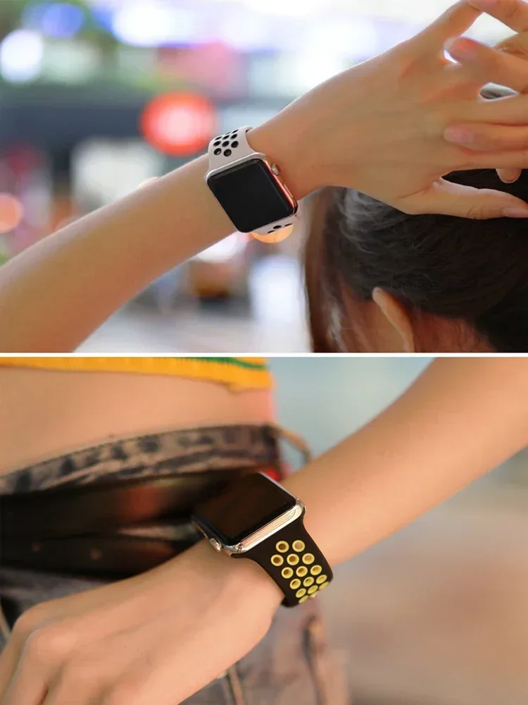 Breathable Sport Loop Strap for Apple Watch - Silicone Bracelet Band