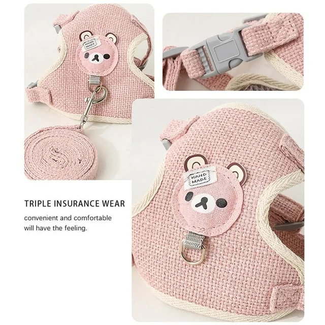 Kittens Harness Pet Collar Supplies for Cats Small Breeds Products Pets Collars Kitten Products Pet Puppy Harness Things 4