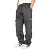 Men's Trousers Work Attire Foot Drawstring Leisure Sports Thickened Pocket Solid Color Four Seasons Loose Pants 4