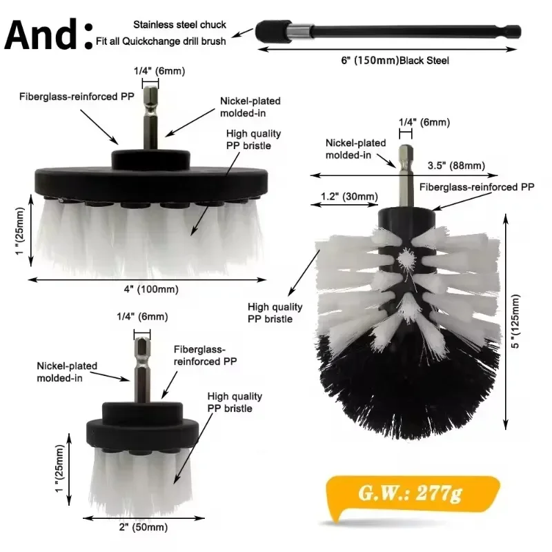 Brush Drill Brush Attachment Power Scrubber Tools For Cleaning Carpet & Leather And Upholstery Soft Cleaning Brush Accessories 3