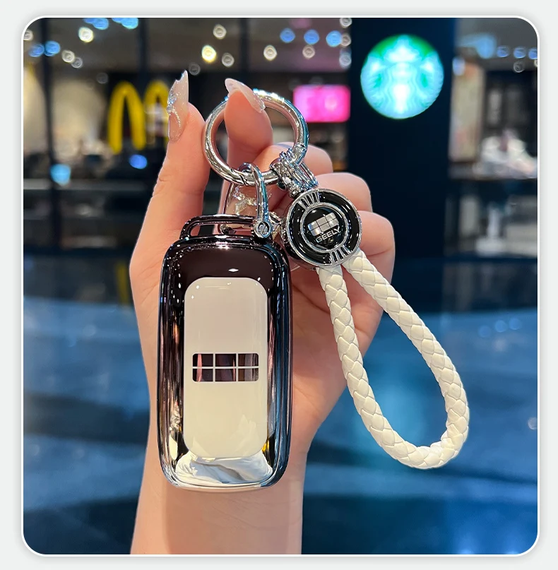Auto Fernbedienung TPU Schlüssel Fall Abdeckung Halter Kette Schnalle Für Geely Galaxy EX5 E5 L6 L7 EMI NO.1 Proton e.MAS 7 5 E8 Starry 8 – Detail 6