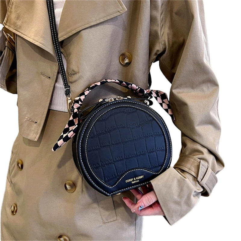 Functional Women's Crossbody Bag Versatile Shoulder Bags Round Handbag for Everyday Use E74B