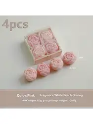 Elegant Rose Soy Wax Candle Gift Set - Handmade Decorative Candles for Home and Special Occasions (Pink series)