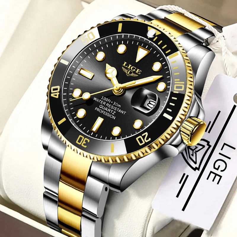 Casual Wrist Watch Watch Men Business Casual Wristwatch Luxury Date Quartz Watch Stainless Steel Watches For Men Clock Relogios Masculino LIGE
