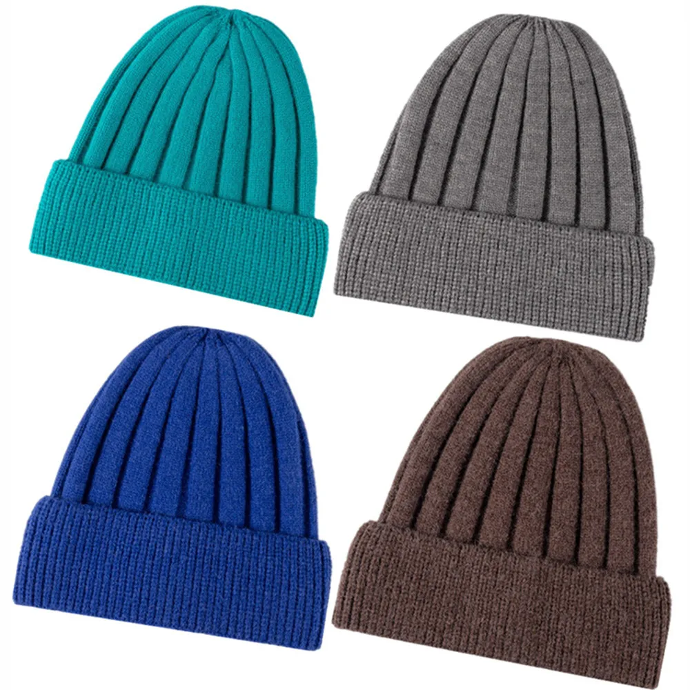 

Winter Knitted Hat Women Beanie 2023 Autumn Warm Solid Color Hat Soft Trendy Kpop Style Hip Hop Hat Beanies Ladies Cap Wholesale