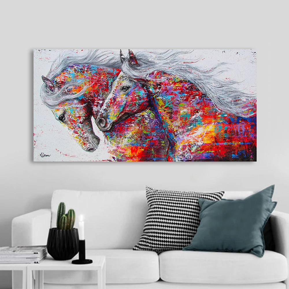Wall Art Canvas Pictures The Horses For Living Room Animal Painting Home Decor No Frame