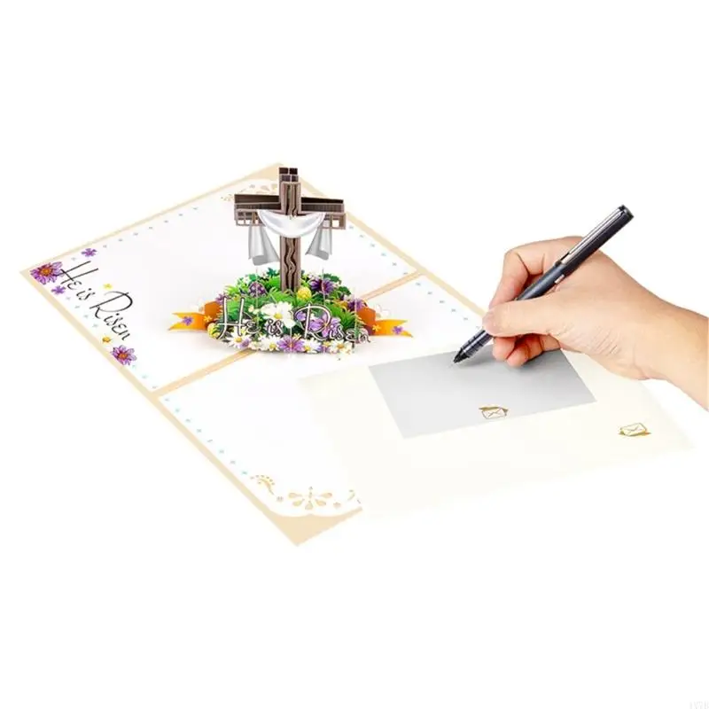 4X7B 3D Resurrection Festival Card with Envelope Greeting Card 6x8 Spring Holiday Greeting for Men Women Family Friend