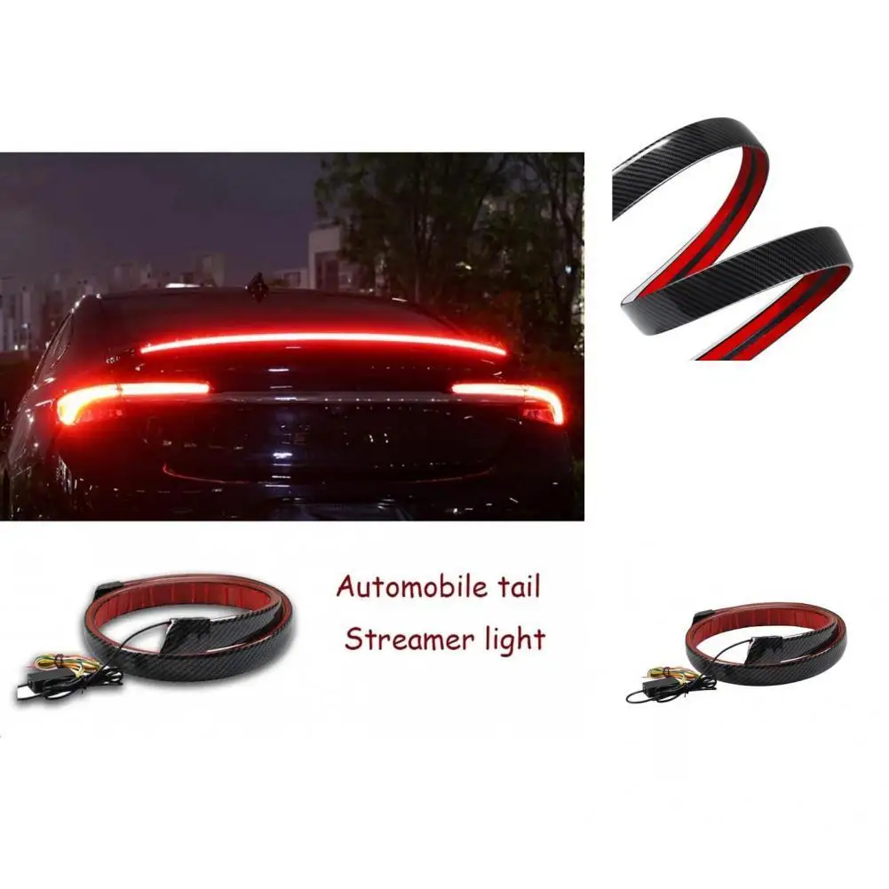 Car Rear Warning Light Cool LED Spoiler Brake Turn Light Warning Signal Lamp Flexible High