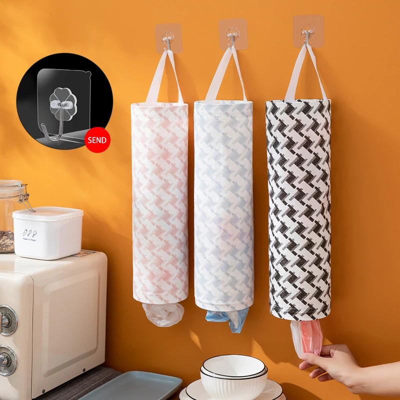 

Kitchen Organizer Garbage Bag Storage Bag Kitchen Accessories Plastic Bag Hanging Garbage Collection Storage Bag