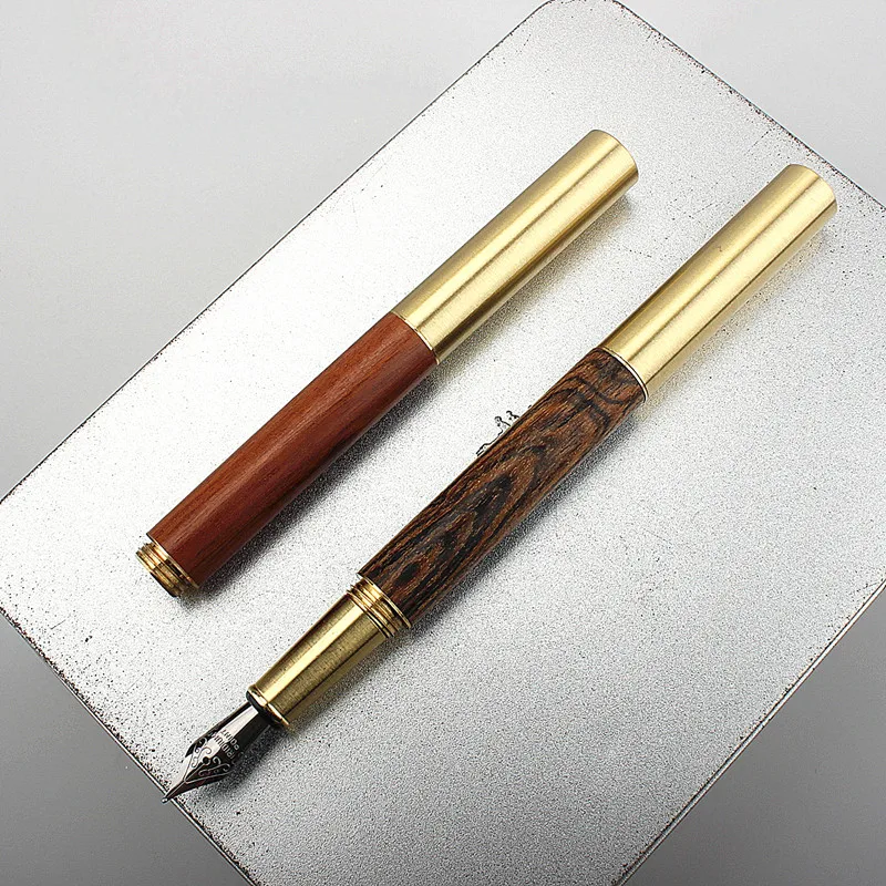 

Luxury Quality Portable Pocket Exquisitely Designed Vintage Brass Ebony Pen Customized Lettering Replaceable Ink Cartridges