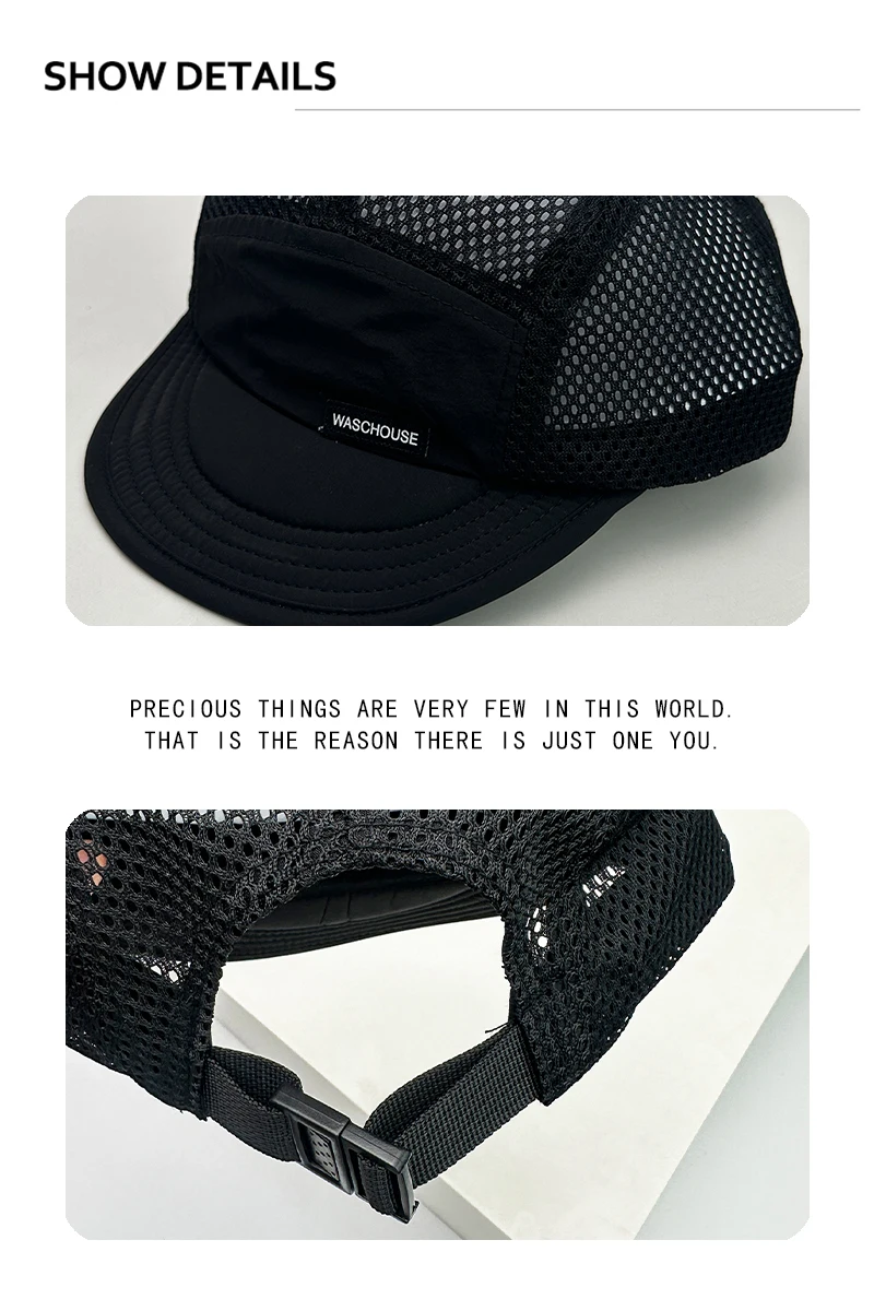 New Unisex Simple Mesh Letter Baseball Hats Sunshade Quick Drying Breathable Short Eave Peaked Caps Versatile Fashion Outdoor