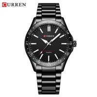 CURREN 8452 Men Quartz Watch Simple Fashion Leisure Business Clock Black Silvery Stainless Steel Strap Wristwatch for Male 4