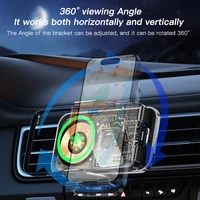 Universal Car Wireless Charging Mobile Phone Holder Air Outlet Mount Transparent Vehicle Navigation Bracket for Smartphones - Image 3