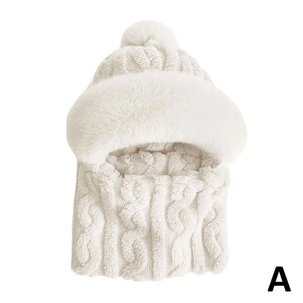 Winter-Schal-Set mit Kapuze für Damen, Plüsch-Hals, warm, Russland, Outdoor, Ski, winddicht, Mütze, dicker Plüsch, flauschige Mützen, Fahrradmütze – Detail 28