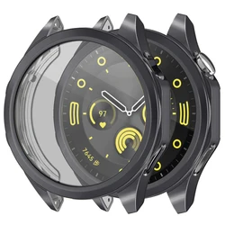 Premium Soft Case & Full Cover Glass Screen Protector for Huawei Watch GT4 Smartwatch (Grey)