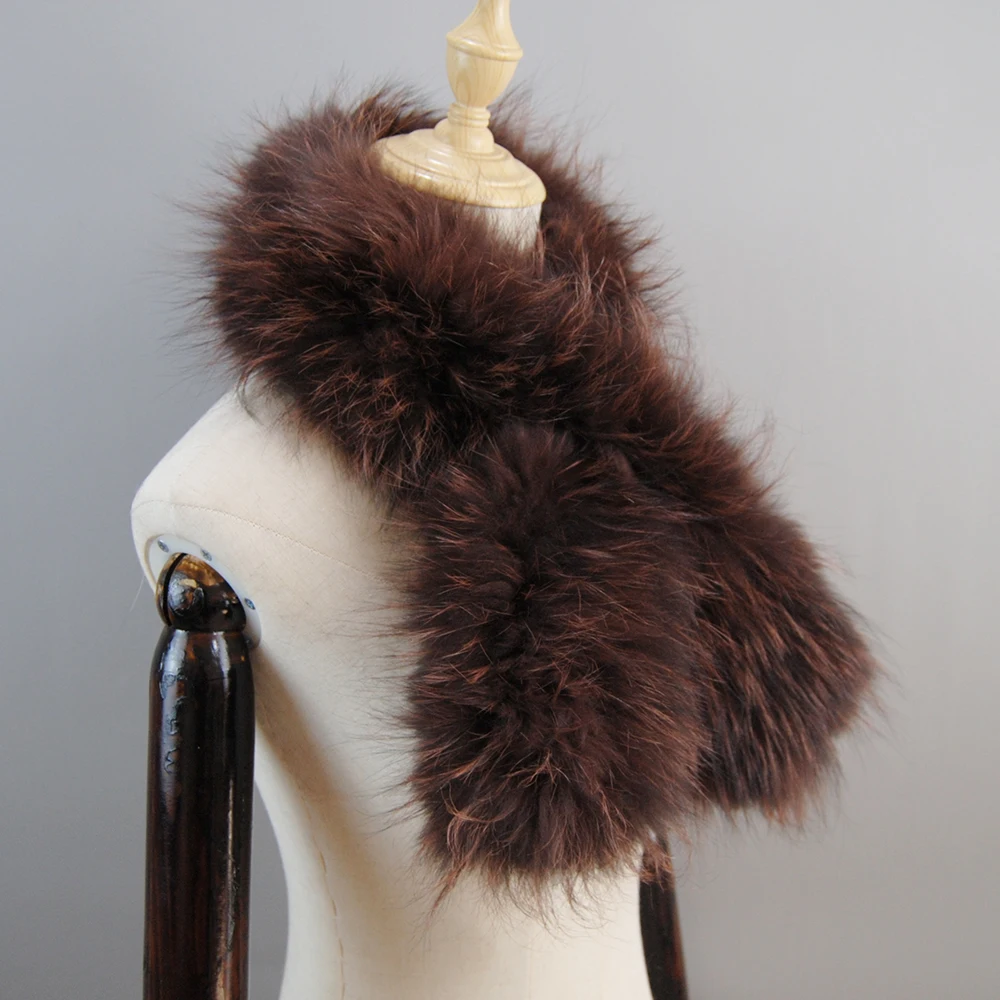 2025 New Women Winter Warm Natural Fox Fur Scarf Ring Knit Real Fox Fur Lady Fashion Neckerchief Scarves Women Real Bandana women fox fur scarf