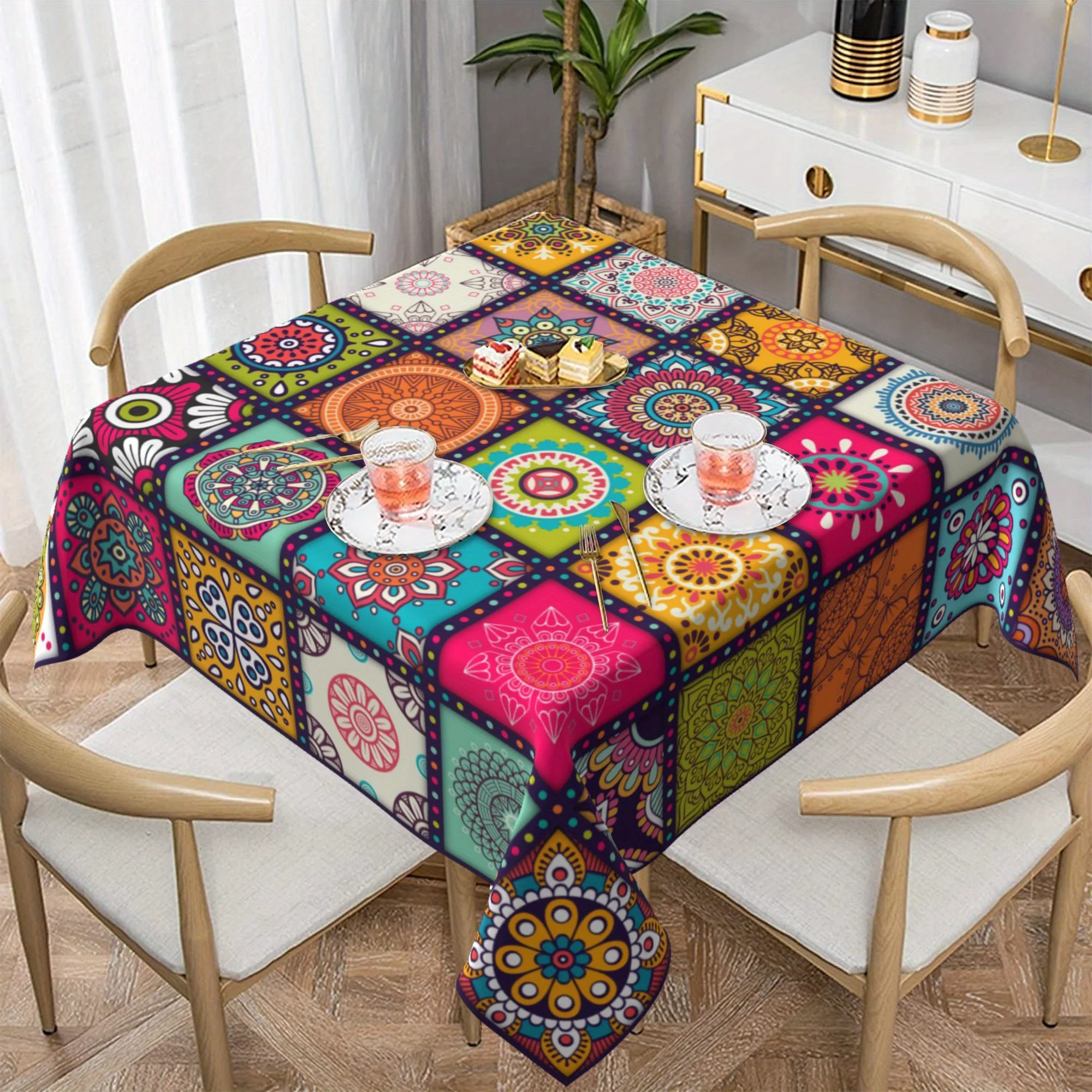 Rectangular Table Cloth Mandala Bohemian Circular Tablecloth Indian Festival Party Home Decoration