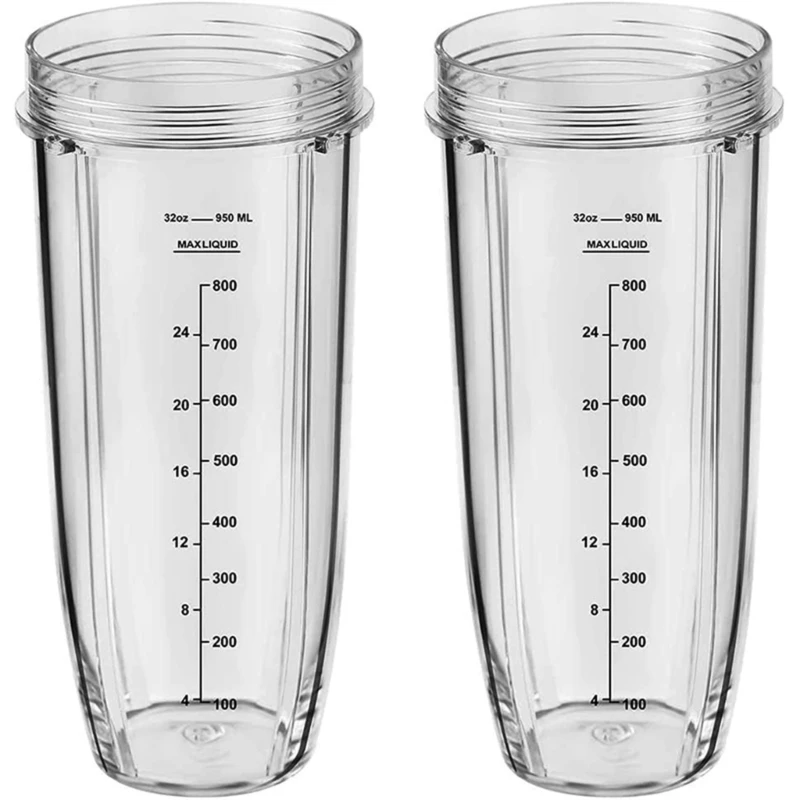 

2Pack 32OZ Tall Cups 950ml With Measuring Scale for BL487A BL487 BL488 BL488W BL490 BL491 BL492 BL492W BL680A Blender