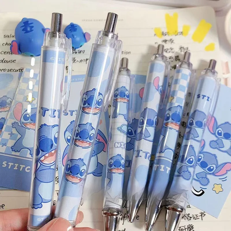 10-20pcs/Set Disney Animated Character Stitch Gel Pen 0.5mm Student Office Write Signature Pen Stationery Children Festival Gift