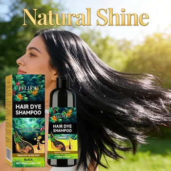 Shampoo colorante per capelli neri che copre i capelli bianchi, aumenta la lucentezza dei capelli, nutre la radice, bellezza dei capelli, shampoo idratante per parrucchieri