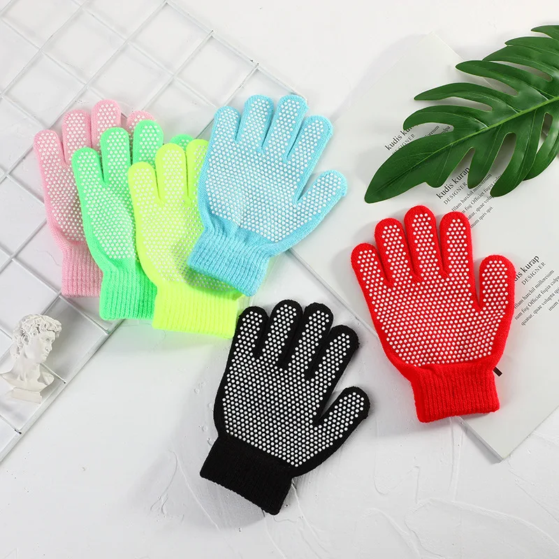 Children Winter Warm Gloves Stretchy Kids Knitted Gloves Anti-slip Full Finger Mittens Wholesale 2