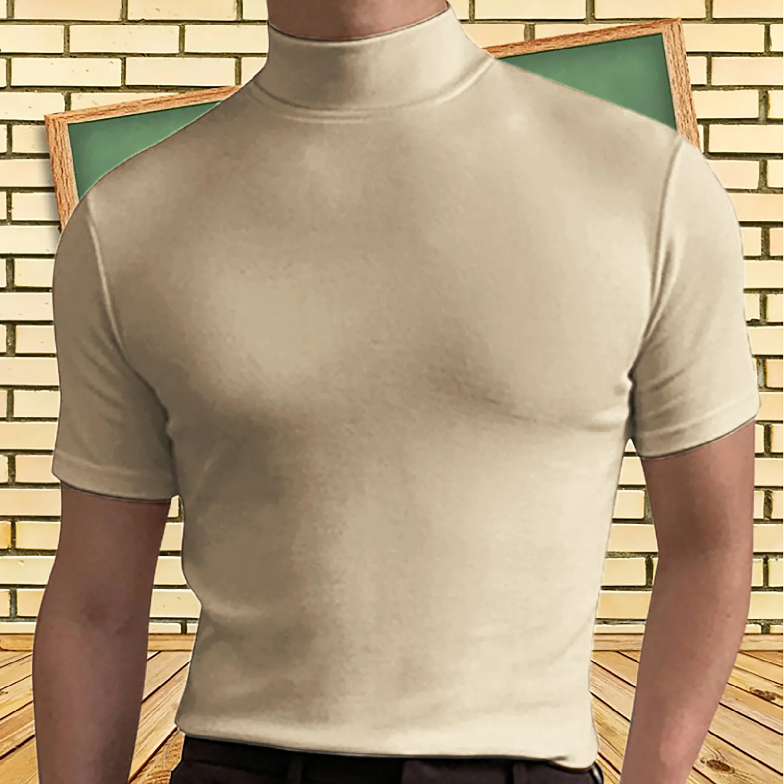 

Мужская модная футболка с ложным воротником, пуловер с коротким рукавом, базовый дизайн, нижняя рубашка в японском стиле, женские блузы
