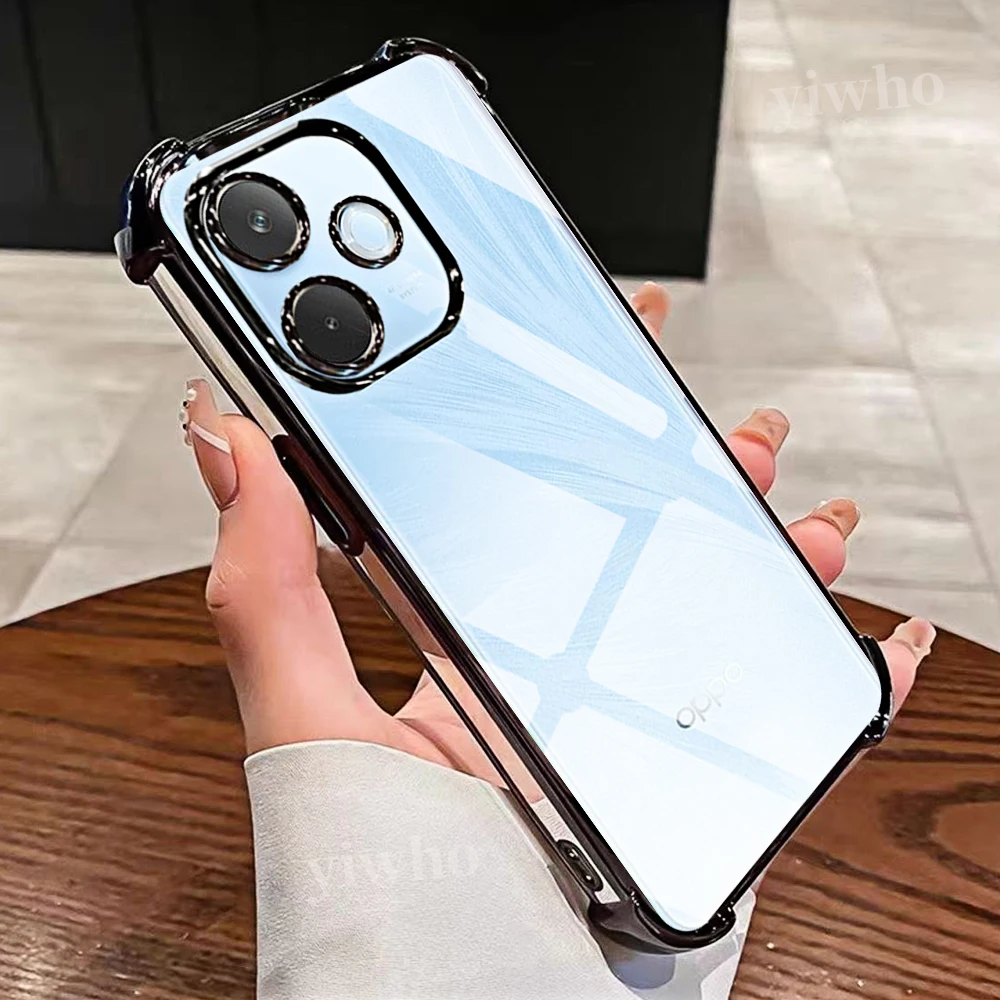 Sleek Transparent Black Phone Case with Clear Back - Soft TPU Protective Camera Cover