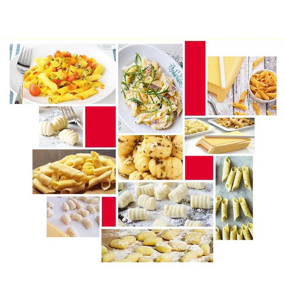 Plastic Pasta Macaroni Board Spaghetti Pasta Machine Gnocchi Maker Rolling Pin Baby Food Supplement Molds Manual Kitchen Tool