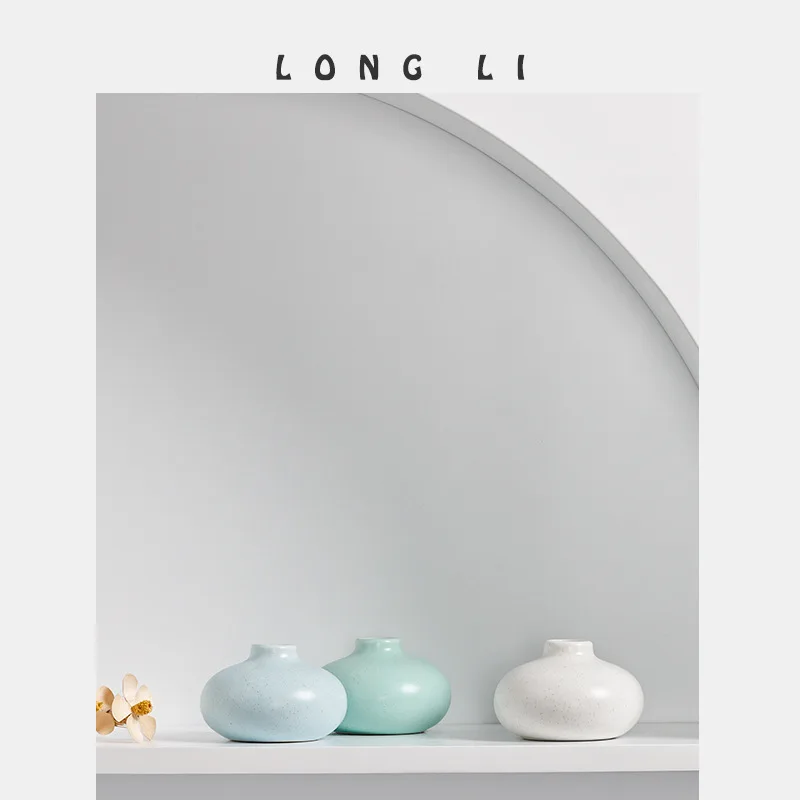 Mini Cute Ceramic Vase, Hydroponic Flowers, Small Vase, Low Bottle, Home Decoration, Room Decoration 2