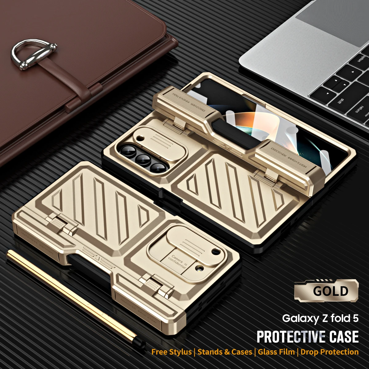 Armour Ultra Samsung Galaxy Z Fold 5 Case - Shockproof Hinge Protection Camera and Screen Protection Pen holder Case