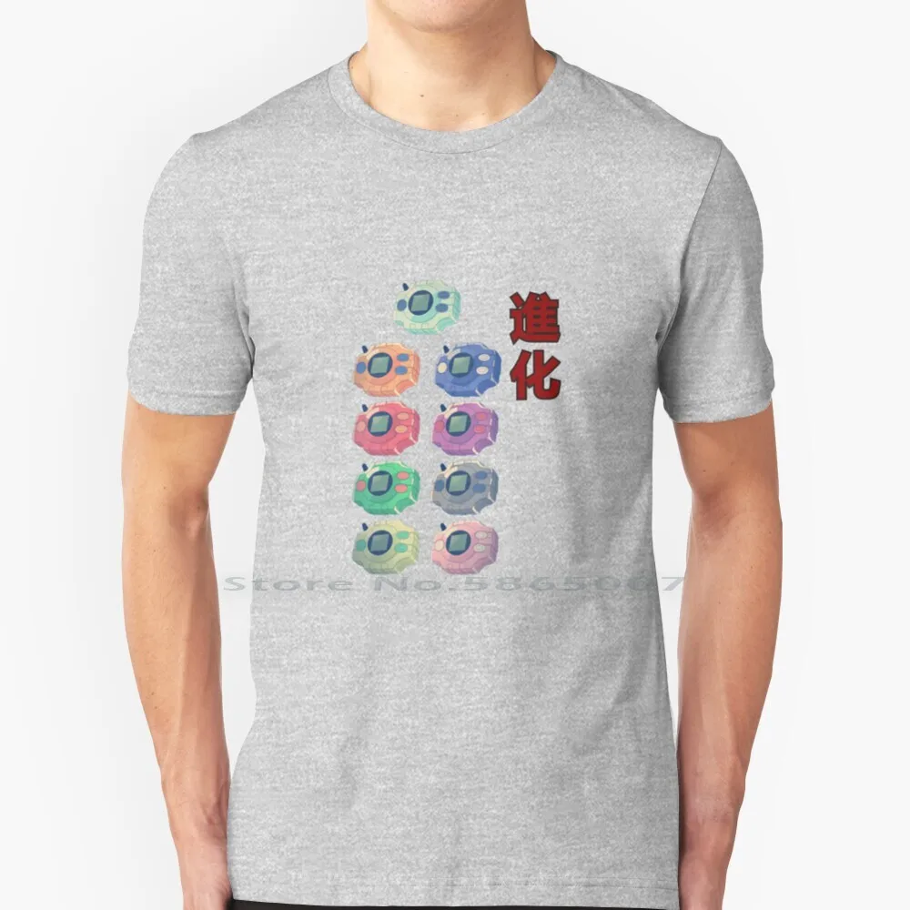 Digivice Shinka T Shirt 100% Cotone Digivice Digievolution Agumon Digital Monster Tamer Terriermon Agunimon Gabumon Tailmon